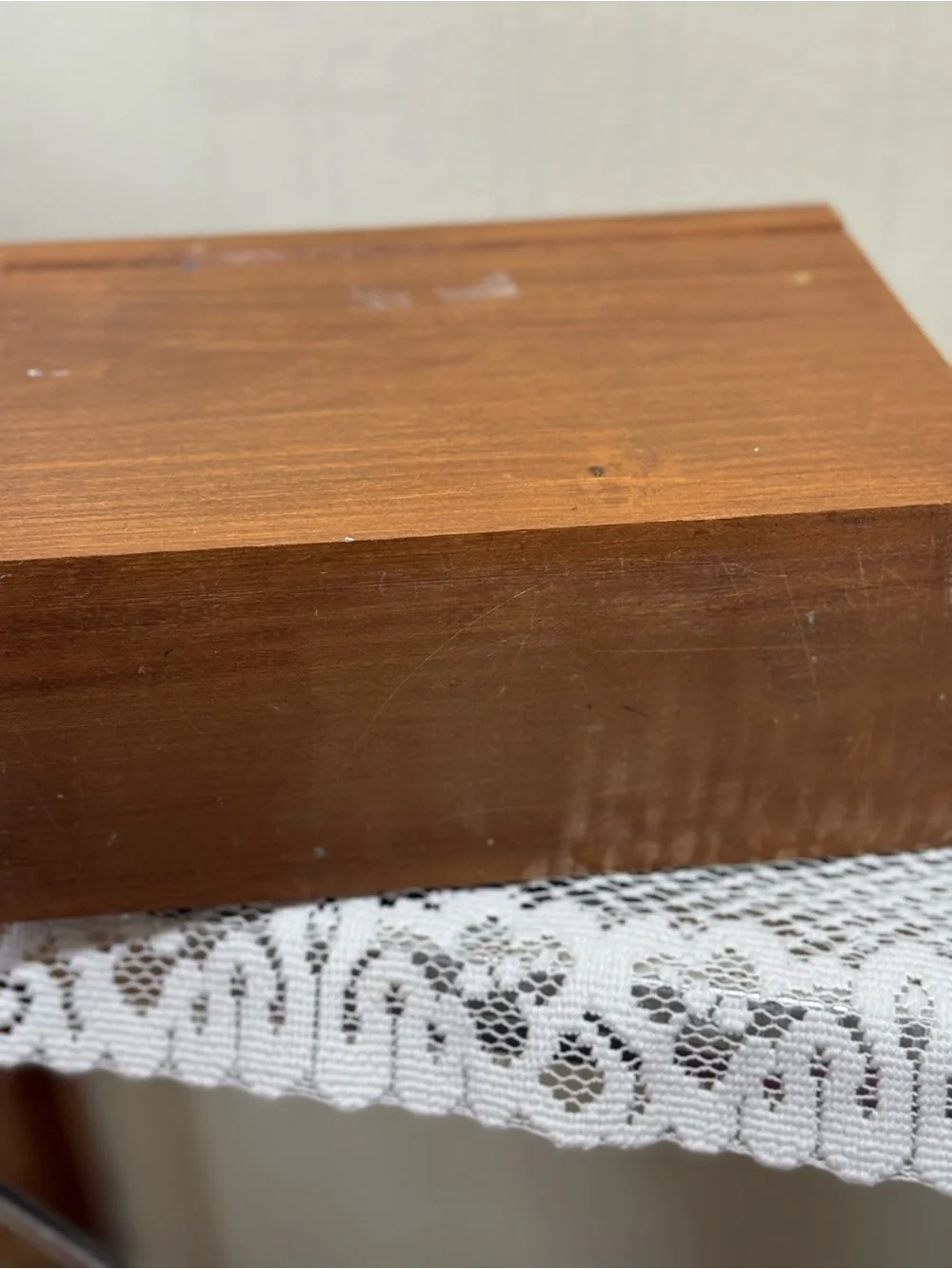 Vintage American Country Home Wood Box Organizer Recipe Card Primitive House